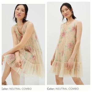 Anthropologie sequined tulle mini dress NWT